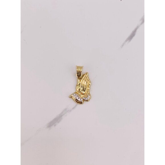 ❤️ 10k solid Gold pendant praying hands pendant - Picture 3 of 5